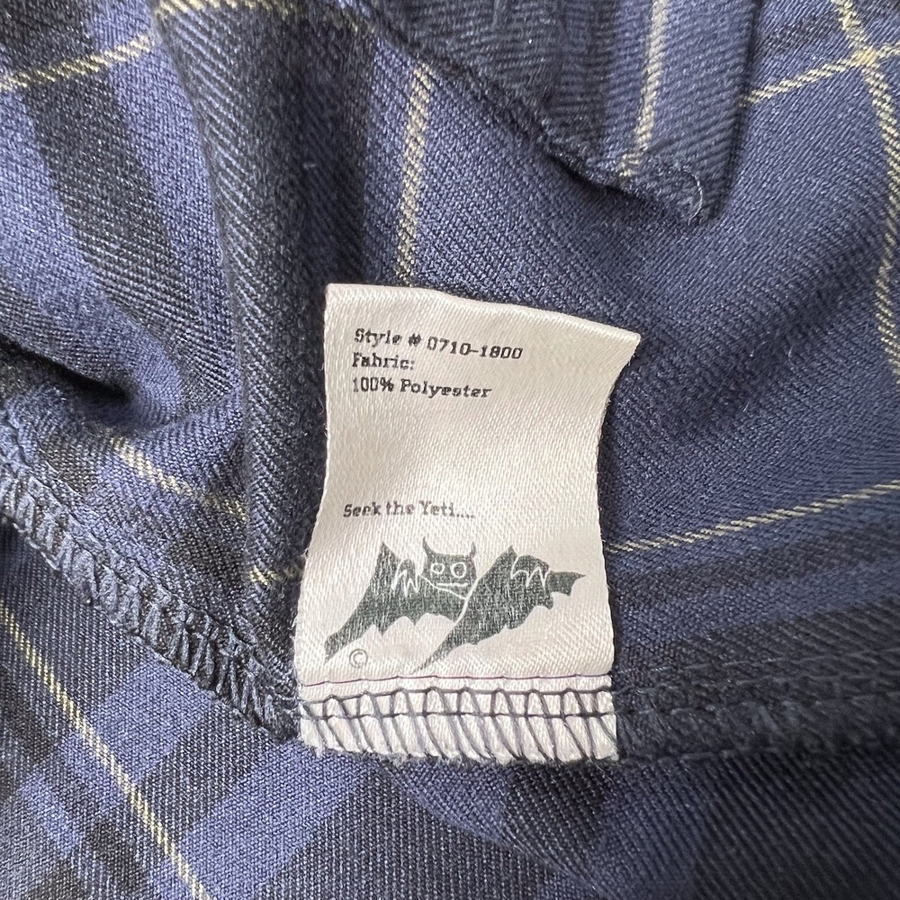 Flylow Long Sleeve Snap Flannel Shirt Mens Size Medium Blue Plaid - Picture 8 of 15